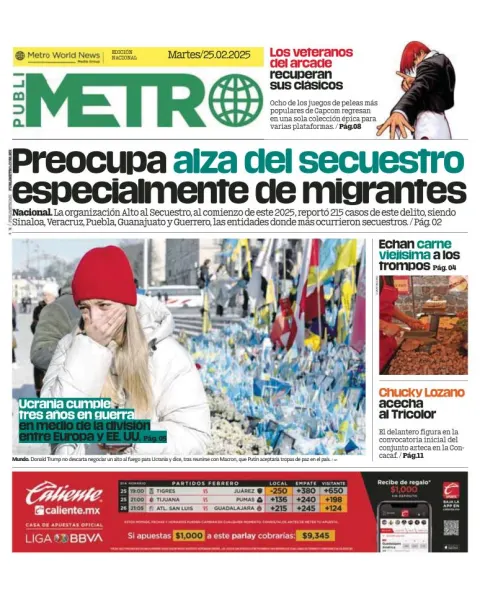 Portada de Publimetro Guadalajara del martes, 25 de febrero de 2025