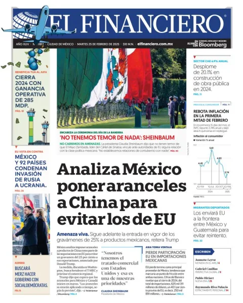 Portada de El Financiero del martes, 25 de febrero de 2025