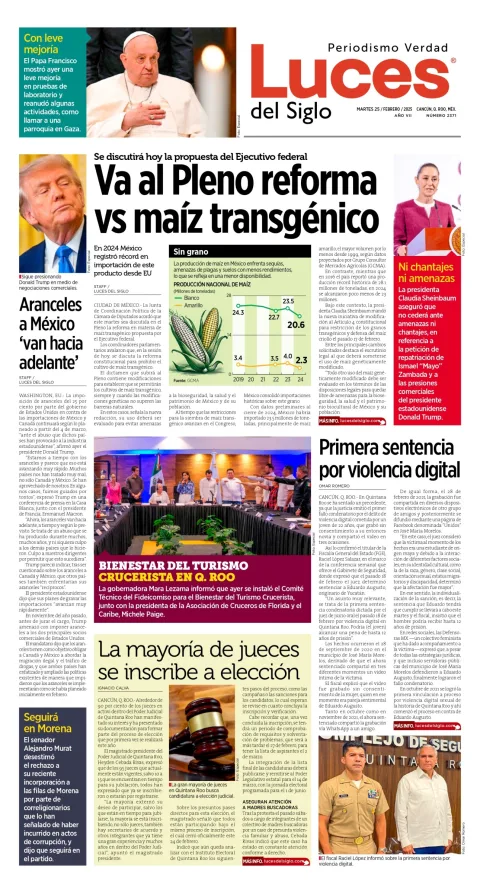 Portada de Luces del Siglo del martes, 25 de febrero de 2025