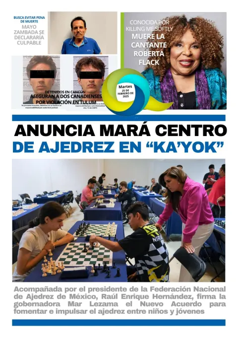 Portada de El Quintana Roo (contraportada) del martes, 25 de febrero de 2025
