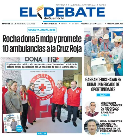 Portada de El Debate de Guamúchil
