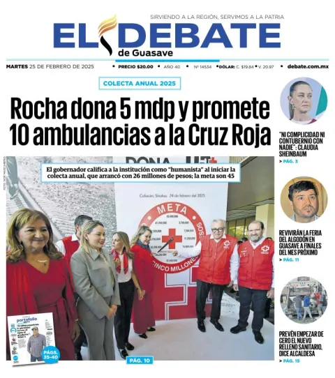 Portada de El Debate de Guasave