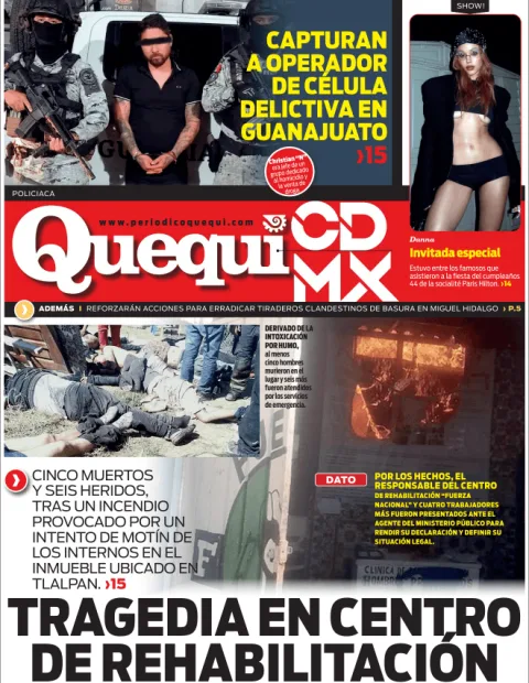 Portada de Quequi CDMX (contraportada) del martes, 25 de febrero de 2025