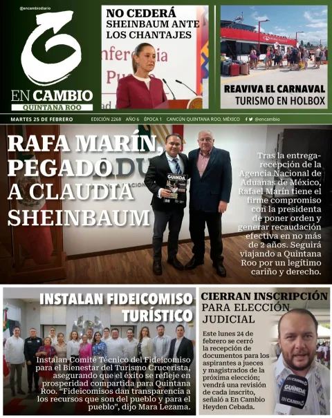 Portada de En Cambio - Quintana Roo (portada) del martes, 25 de febrero de 2025