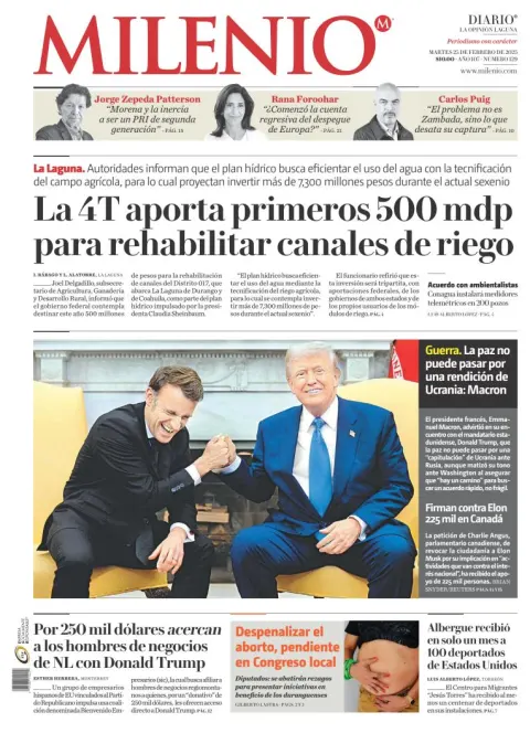 Portada de Milenio Laguna del martes, 25 de febrero de 2025