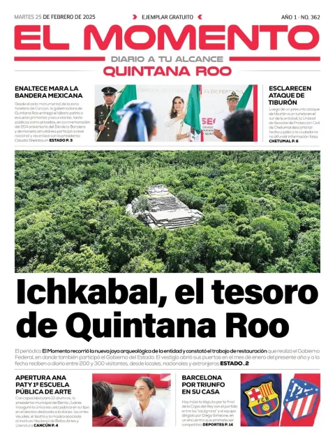 Portada de El Momento Yucatan del martes, 25 de febrero de 2025