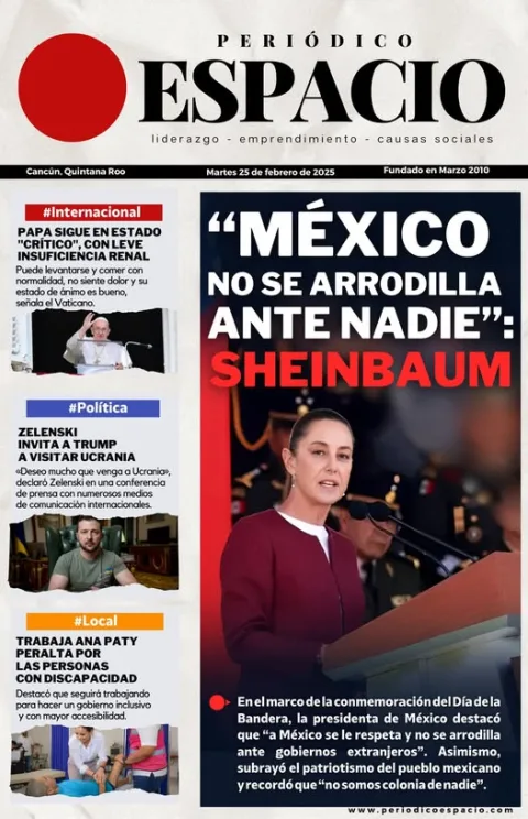 Portada de Periodico Espacio (portada) del martes, 25 de febrero de 2025
