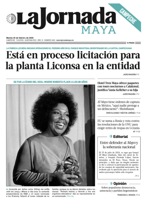 Portada de La Jornada Maya Campeche del martes, 25 de febrero de 2025