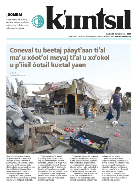 Portada de La Jornada - Kiintsil del martes, 25 de febrero de 2025