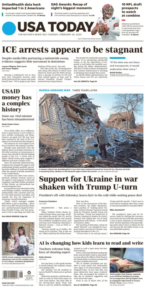 Portada de USA TODAY del martes, 25 de febrero de 2025