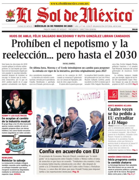 Portada de El Sol de México