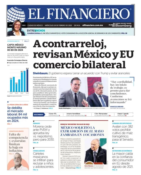 Portada de El Financiero
