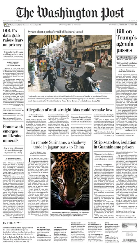Portada de The Washington Post