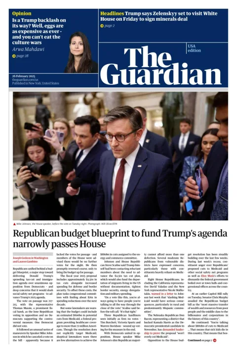 Portada de The Guardian