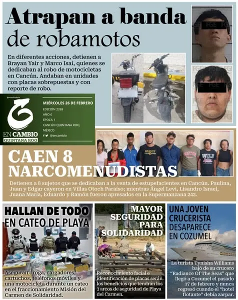Portada de En Cambio - Quintana Roo (contraportada) del miércoles, 26 de febrero de 2025