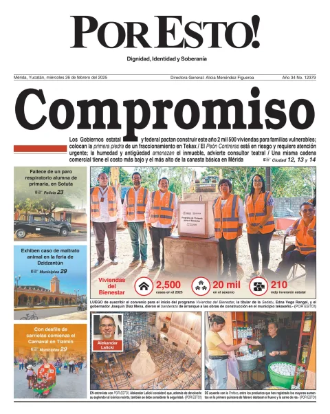 Portada de Por Esto (merida, Yucatan) del miércoles, 26 de febrero de 2025