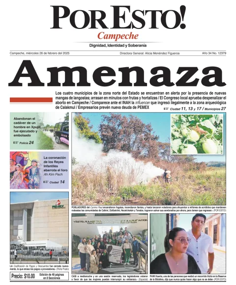 Portada de Por Esto (campeche) del miércoles, 26 de febrero de 2025