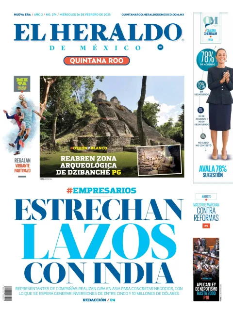 Portada de El Heraldo de Mexico - Quintana Roo del miércoles, 26 de febrero de 2025