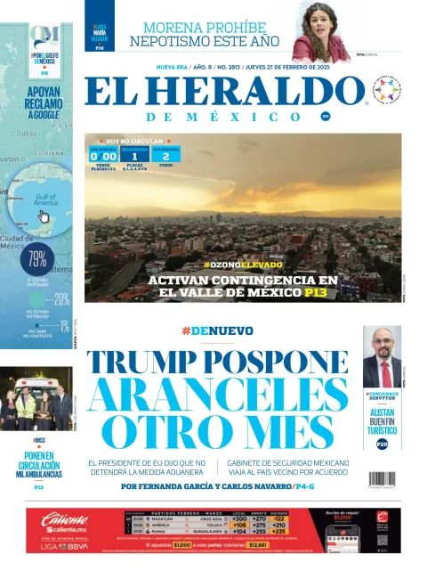 Portada de El Heraldo de Mexico