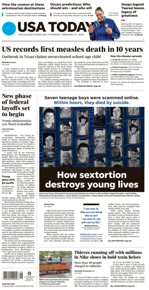 Portada de USA TODAY