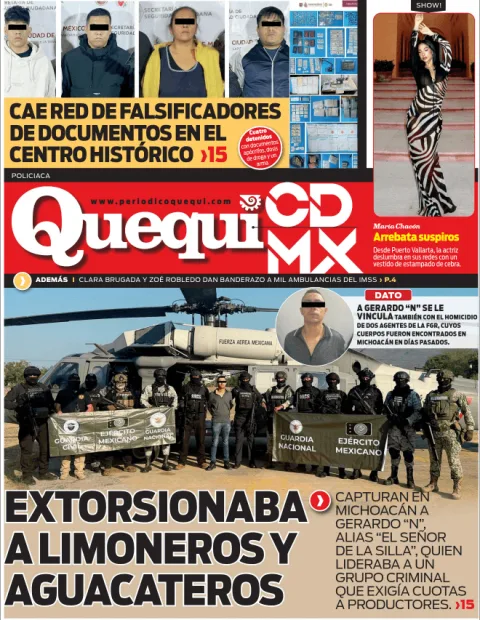 Portada de Quequi CDMX (contraportada) del jueves, 27 de febrero de 2025