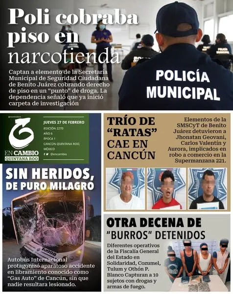 Portada de En Cambio - Quintana Roo (contraportada) del jueves, 27 de febrero de 2025