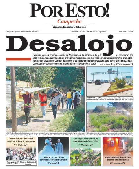 Portada de Por Esto (campeche) del jueves, 27 de febrero de 2025