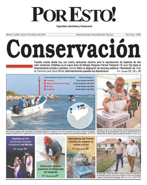 Portada de Por Esto (merida, Yucatan) del jueves, 27 de febrero de 2025