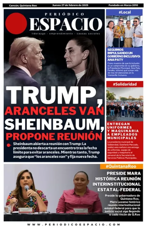 Portada de Periodico Espacio (portada) del 2025-02-27