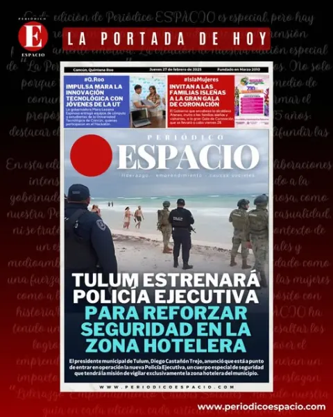 Portada de Periodico Espacio (contraportada) del 2025-02-27