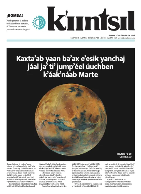 Portada de La Jornada - Kiintsil del jueves, 27 de febrero de 2025