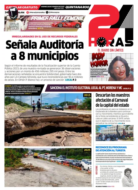 Portada de 24 Horas Quintana Roo