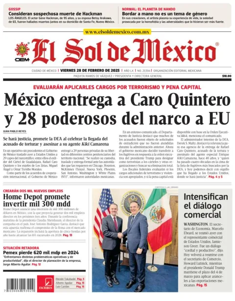 Portada de El Sol de México