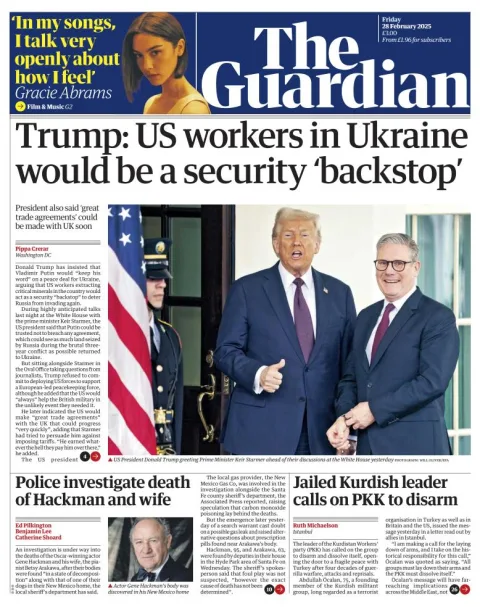 Portada de The Guardian (reino Unido)