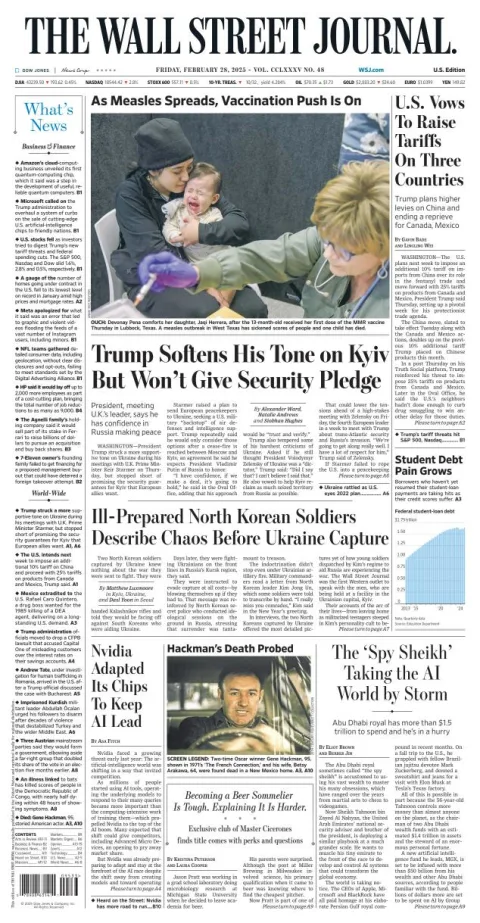 Portada de The Wall Street Journal