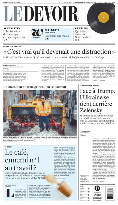 Portada de Le Devoir