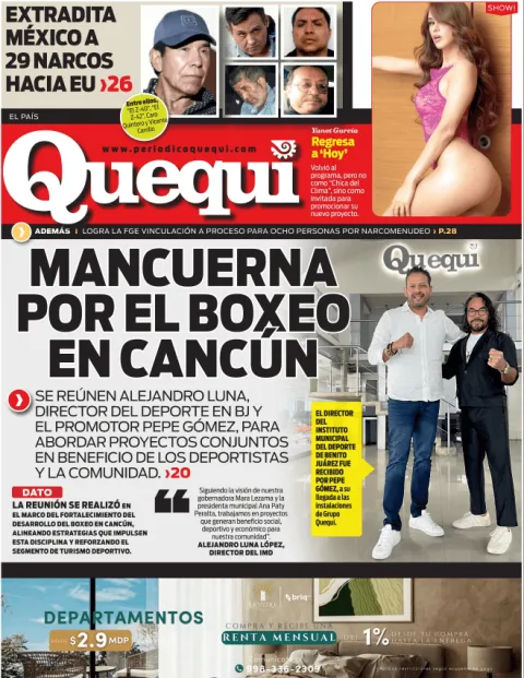 Portada de Quequi (contraportada) del viernes, 28 de febrero de 2025