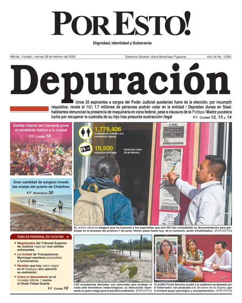 Portada de Por Esto (merida, Yucatan) del viernes, 28 de febrero de 2025
