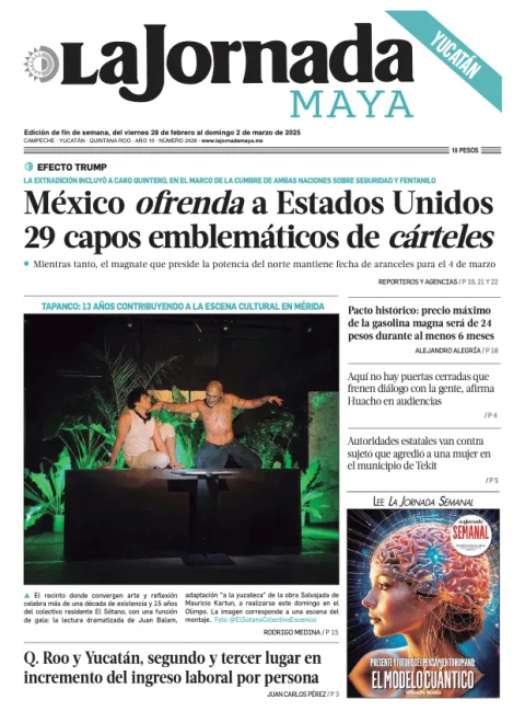 Portada de La Jornada Maya Yucatán del viernes, 28 de febrero de 2025