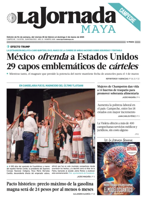 Portada de La Jornada Maya Campeche del viernes, 28 de febrero de 2025