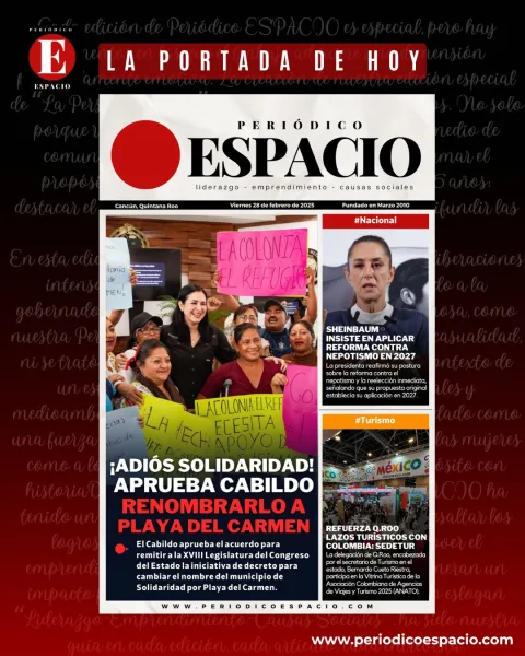 Portada de Periodico Espacio (portada) del viernes, 28 de febrero de 2025