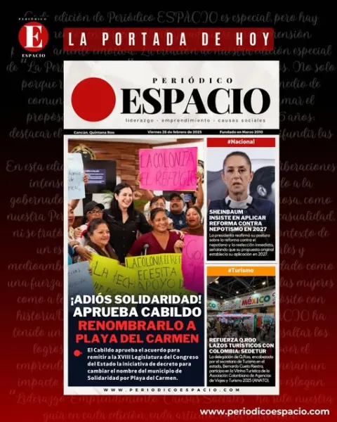 Portada de Periodico Espacio (portada) del 2025-02-28