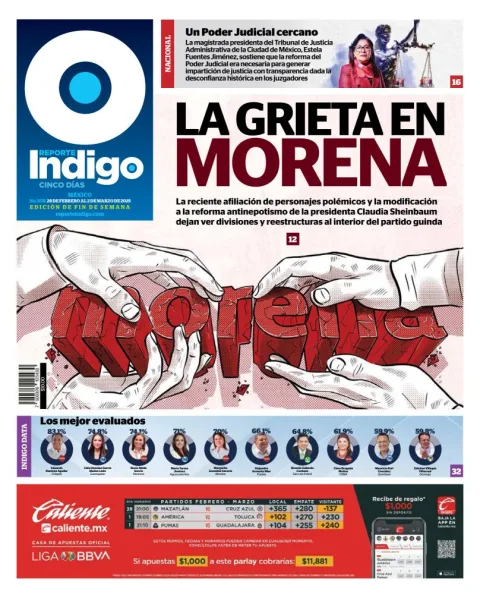 Portada de Reporte Indigo del viernes, 28 de febrero de 2025