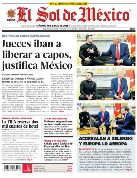 Portada de El Sol de Mexico