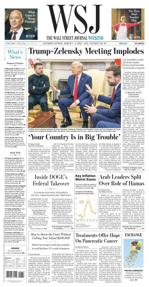 Portada de The Wall Street Journal