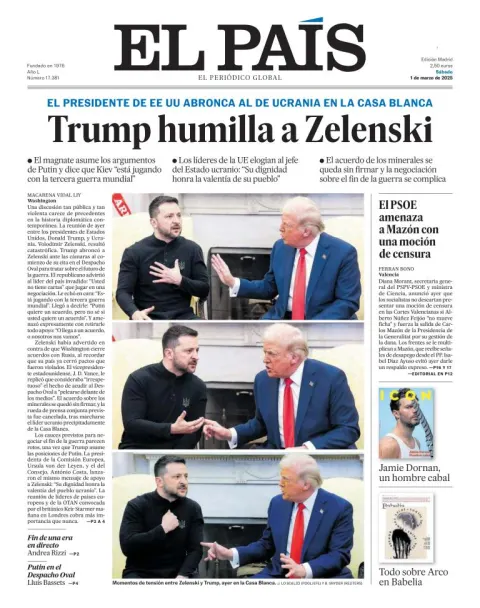 Portada de El Pais