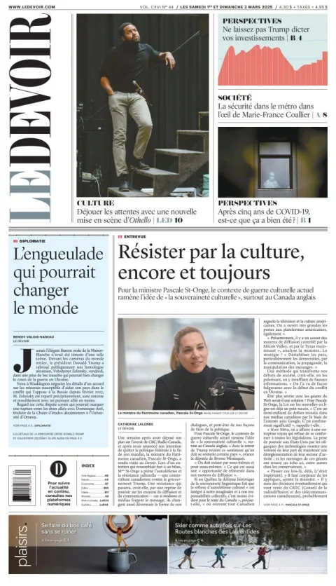 Portada de Le Devoir