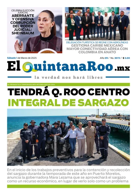 Portada de El Quintana Roo (portada) del sábado, 1 de marzo de 2025