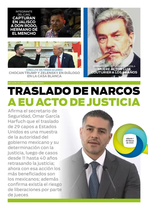 Portada de El Quintana Roo (contraportada) del sábado, 1 de marzo de 2025