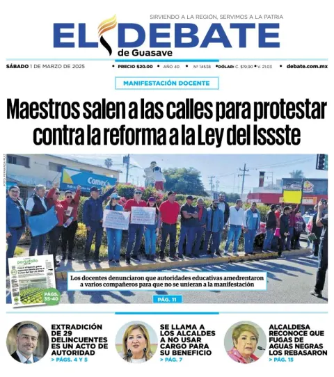 Portada de El Debate de Guasave